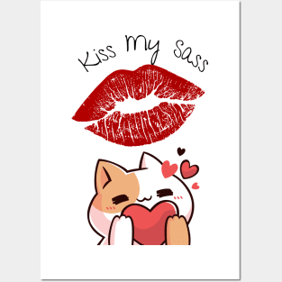 Kiss my sass cheek girl kiss Posters and Art